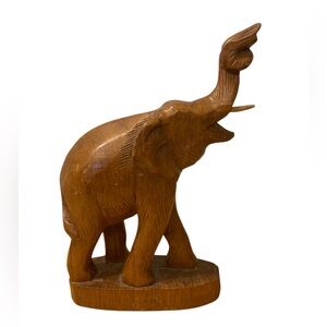 Hand carved wooden elephant